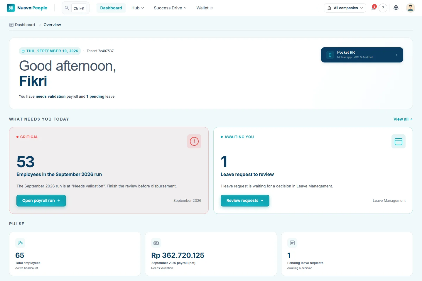 Nusva People Web Dashboard Showcase
